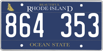 RI license plate 864353