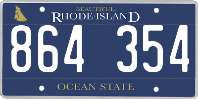 RI license plate 864354