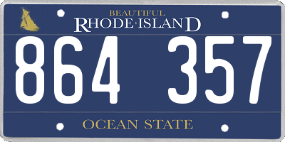 RI license plate 864357