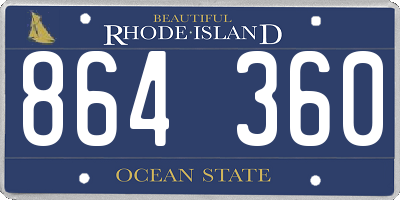 RI license plate 864360