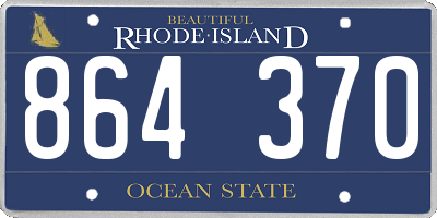RI license plate 864370