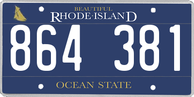 RI license plate 864381