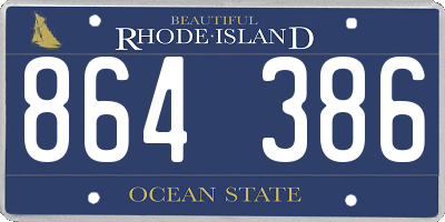 RI license plate 864386