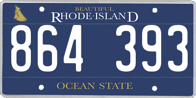 RI license plate 864393