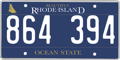RI license plate 864394
