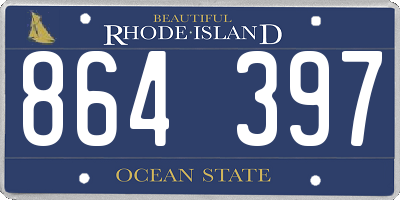 RI license plate 864397