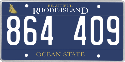 RI license plate 864409