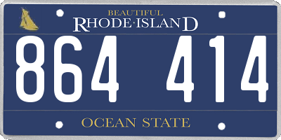 RI license plate 864414