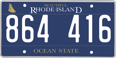 RI license plate 864416