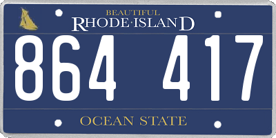 RI license plate 864417