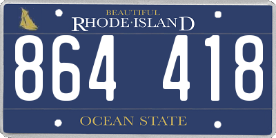 RI license plate 864418