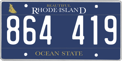RI license plate 864419