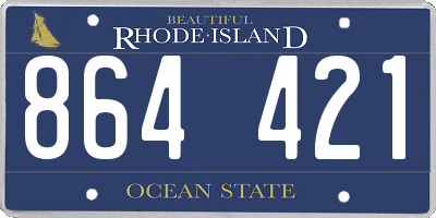 RI license plate 864421