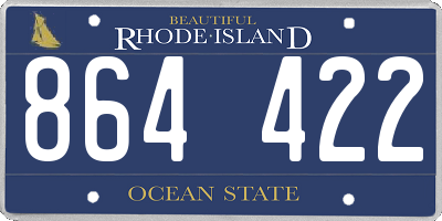 RI license plate 864422