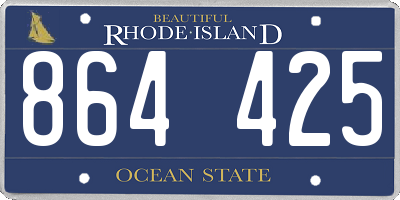 RI license plate 864425