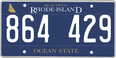 RI license plate 864429