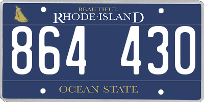 RI license plate 864430