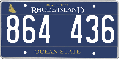 RI license plate 864436