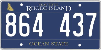 RI license plate 864437
