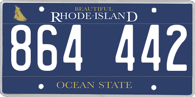 RI license plate 864442