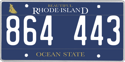 RI license plate 864443