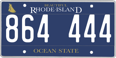 RI license plate 864444