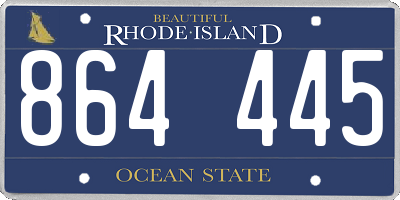 RI license plate 864445