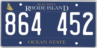 RI license plate 864452