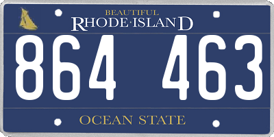 RI license plate 864463