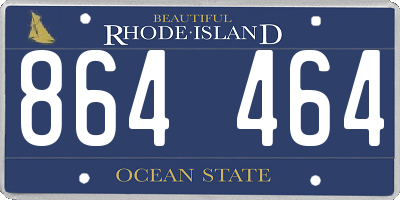 RI license plate 864464