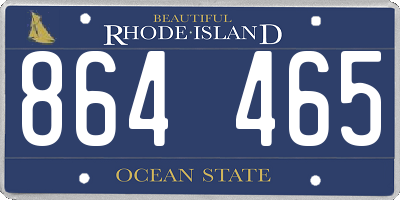 RI license plate 864465