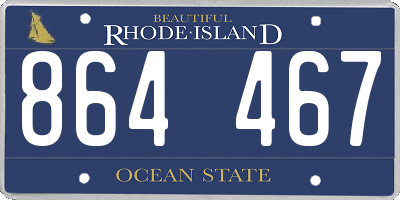RI license plate 864467
