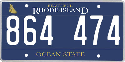 RI license plate 864474