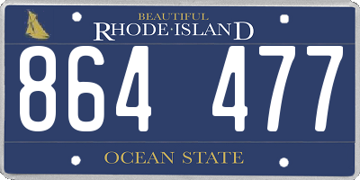 RI license plate 864477