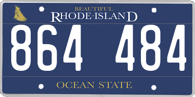 RI license plate 864484