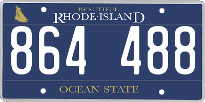 RI license plate 864488