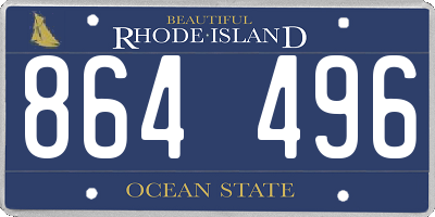 RI license plate 864496