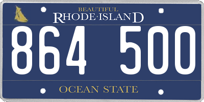 RI license plate 864500