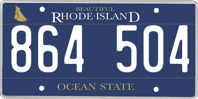 RI license plate 864504