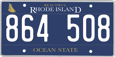 RI license plate 864508
