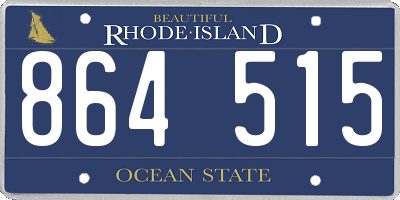 RI license plate 864515