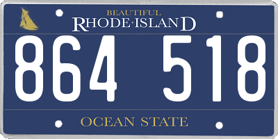 RI license plate 864518