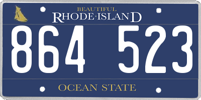 RI license plate 864523