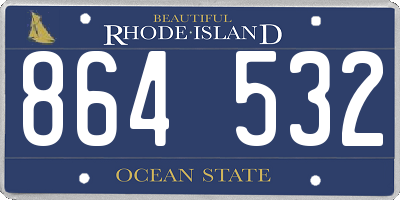 RI license plate 864532