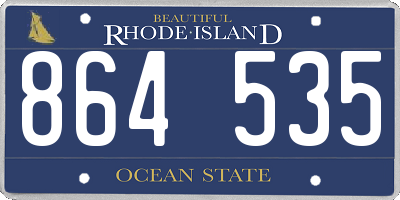 RI license plate 864535
