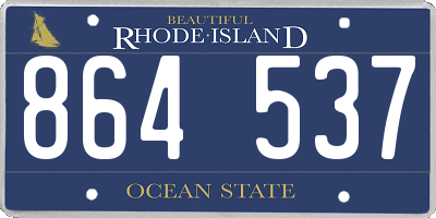 RI license plate 864537