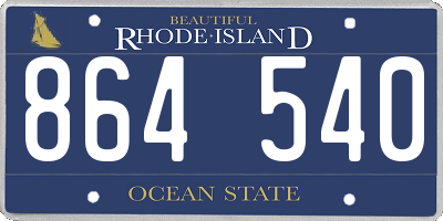 RI license plate 864540