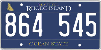 RI license plate 864545