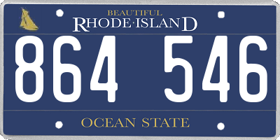 RI license plate 864546