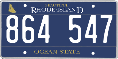RI license plate 864547
